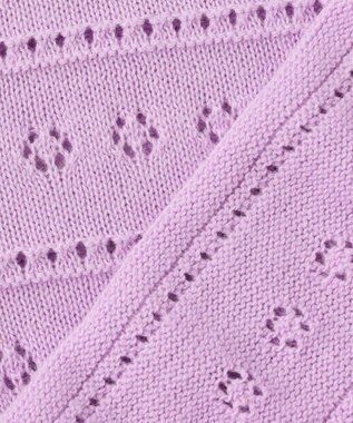 組曲 KIDS 【110-140㎝】フラワーアイレット カーディガン ラベンダー系