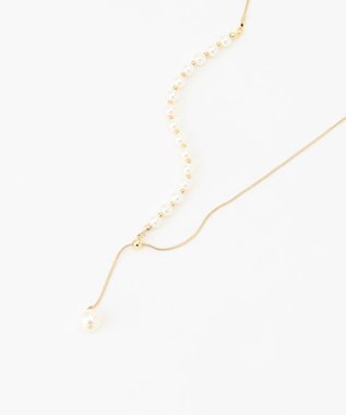 ANY SIS フェイクパールラリエット ネックレス ライトゴールド