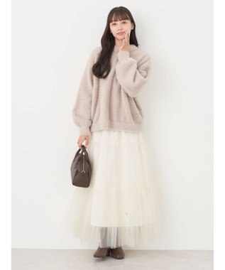 earth music&ecology ロングシャギーハイネックプルオーバー Beige