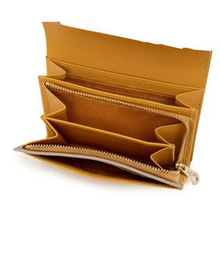 LANVIN en Bleu リュクサンブールカラー 二つ折り被せ財布 マスタード