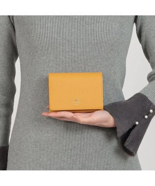 LANVIN en Bleu リュクサンブールカラー 二つ折り被せ財布 マスタード