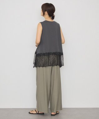 AMERICAN HOLIC 裾レースノースリーブプルオーバー Charcoal Gray
