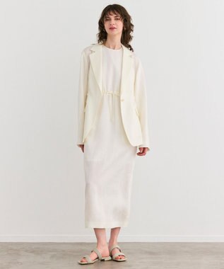 BEIGE， 【洗える】BERGAMOT / ウォッシャブルリネンアメスリロングワンピース Ecru
