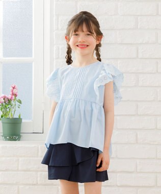 組曲 KIDS 【110-140㎝】レースペプラム ブラウス