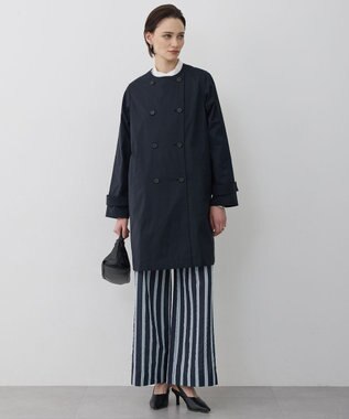 ICB 【2WAY仕様】メモリーストレッチタフタ トレンチコート ネイビー