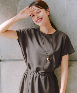 Tiaclasse 【洗える】フレンチスリーブカノコトップス カーキ