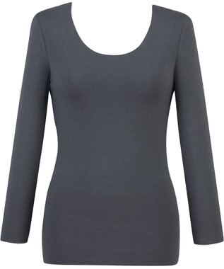 Wing あったかインナー 集中保温設計(背中部分) 綿100％(肌側) アウターにひびきにくい 【綿の贅沢ここちフラット 集中保温】 8分袖 長袖 秋 冬 EL4867 ウイング／ワコール ダークブラウン