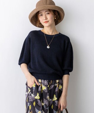 23区 L 【先行予約】ピュアリネン パフスリーブ ニット