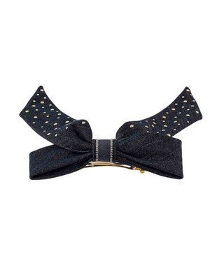 ACCA ブラックリボンデニムバレッタ ブラック