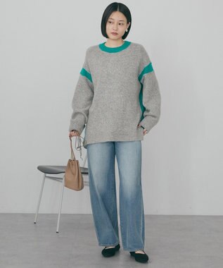 AMERICAN HOLIC バイカラーニットプルオーバー【WEB限定カラー有り】 Gray Mixture