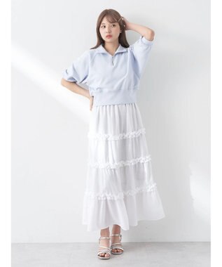 earth music&ecology ミニフリルボリュームスカート Off White