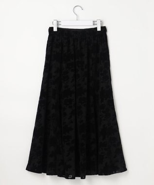 ANY SIS 【2SET】フェザー ニット × フロッキー スカート ライトグレー×ブラック