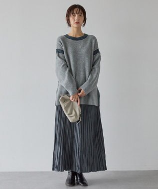 AMERICAN HOLIC バイカラーニットプルオーバー【WEB限定カラー有り】 Gray Mixture
