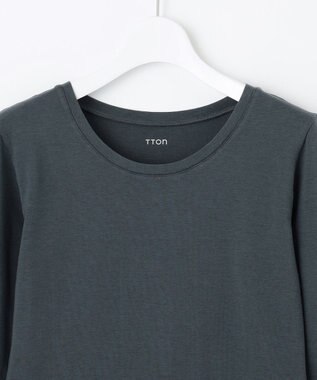 UNFILO TTON【温活】ロング Tシャツ ターコイズブルー系