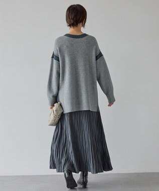 AMERICAN HOLIC バイカラーニットプルオーバー【WEB限定カラー有り】 Gray Mixture