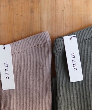 muuc 〈高品質シルク＆スーピマ超長綿〉〈洗えるニット〉〈通年着られる〉裾スリットスッキリ見え レギンス グリーン