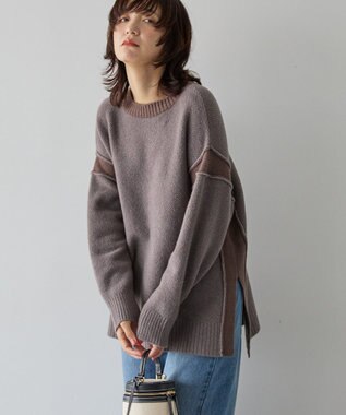 AMERICAN HOLIC バイカラーニットプルオーバー【WEB限定カラー有り】 Gray Mixture