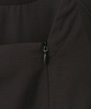 自由区 FORMAL 【ウォッシャブル対応】ドビーボーダーリボン ジャケット+ワンピース ブラック系