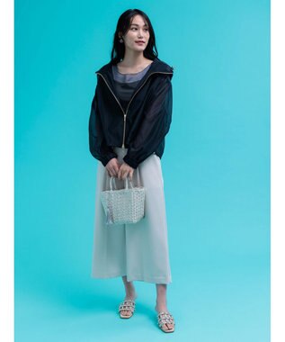 Te chichi ショートシアーフーディーブルゾン ネイビー