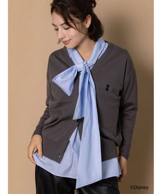 Te chichi 【Disney】101/刺繍Vネックカーディガン グレー