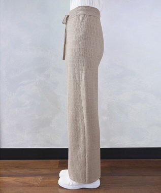 Tiaclasse 裏シャギージャガードニットパンツ ベージュ