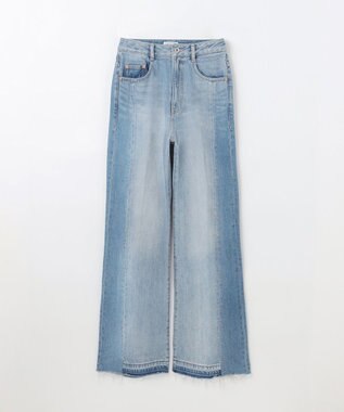 GRACE CONTINENTAL サイド切替フレアデニムパンツ サックス