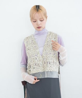 COQ 【刺繍・前後着用可能】TENTACLE ベージュ