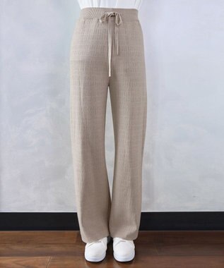 Tiaclasse 裏シャギージャガードニットパンツ ベージュ