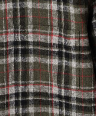 JOSEPH ABBOUD 【柔らかな肌触り/暖かい】 ラフィーコットンフランネルシャツ カーキ系4