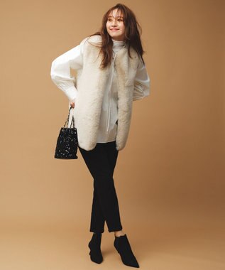 ANY L 【洗濯機可/ウエストゴム/ストレッチ/裏起毛】エブリデイベーシックテーパードパンツ ブラック