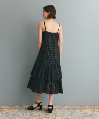 GRACE CONTINENTAL ラメチェックキャミドレス ブラック