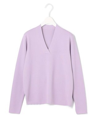 ICB 【WEB限定カラーあり・洗える】 シンセティックフルニードル Vネックプルオーバー ライトグレープ系