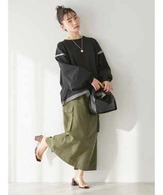 AMERICAN HOLIC ショルダーラインドロストポンチプルオーバー Black