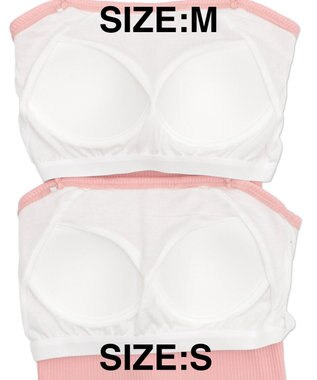 WEGO 【カップ付きインナー/SMサイズ展開】なちゅ盛れカップインショートキャミ ライトピンク