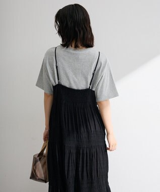 Green Parks シャーリングティアードキャミワンピース Black
