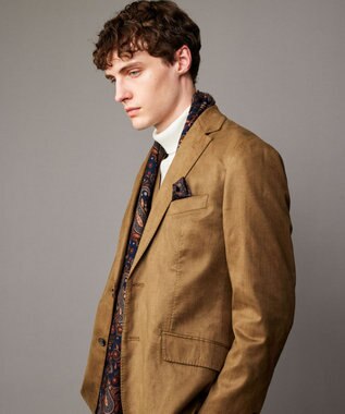 JOSEPH ABBOUD 【ストレッチ/スウェードタッチ/JAPANファブリック】コマ スウェード ジャケット キャメル系