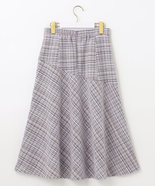ANY SIS 【洗える】ライトツイード調 スカート ラベンダーMIX