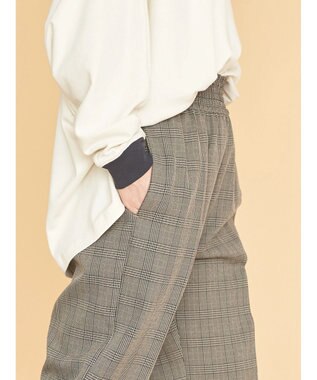 AMERICAN HOLIC ウエストイージーストレートパンツ Check Black