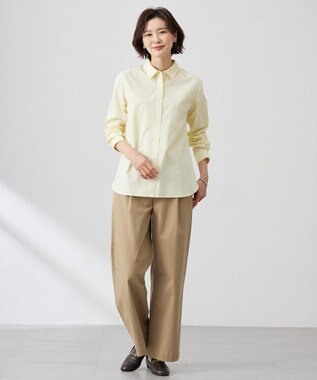 J.PRESS LADIES 【洗える】20チノストレッチ ワイドパンツ ベージュ系