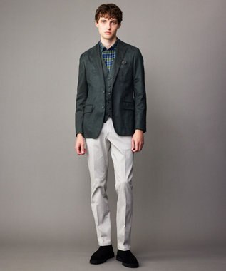 JOSEPH ABBOUD 【ストレッチ/スウェードタッチ/JAPANファブリック】コマ スウェード ジャケット カーキ系
