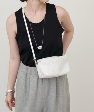 russet メッシュショルダーバッグ(CE-1767) white