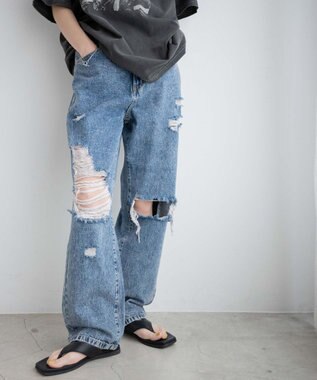 WEGO ヘビークラッシュローライズパンツ