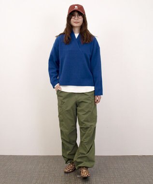 J.PRESS YORK STREET 【WOMEN】ウールカシミヤ 変形Vネック ニット ブルー系