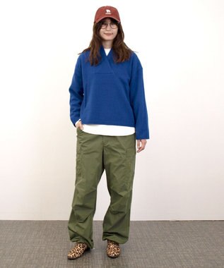 J.PRESS YORK STREET 【WOMEN】ウールカシミヤ 変形Vネック ニット ブルー系