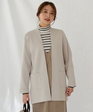 ANY L 【洗濯機可】総針ロングコーディガン サンドベージュ