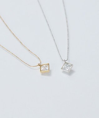 Phoebe 【金属アレルギー対応】グリマースクエアビジューネックレス/ニッケルフリー シルバー シルバー