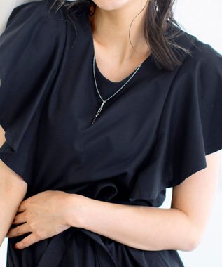 Tiaclasse L 【洗える】ストレスフリーで着用できるカットソーフレアワンピース ダークネイビー