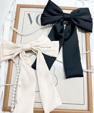 WEGO LBIGダブルリボンバレッタ オフホワイト