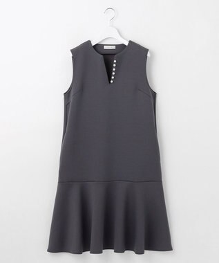 Feroux パール付きダンボール ジャンパースカート グレー系