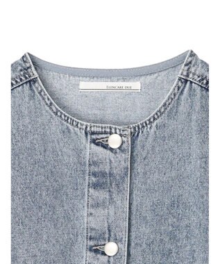 Green Parks ・ＥＬＥＮＣＡＲＥ　ＤＵＥ　ノーカラーデニムベスト Blue